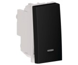 Intrerupator simplu cu led 1M Flexo Himel negru mat