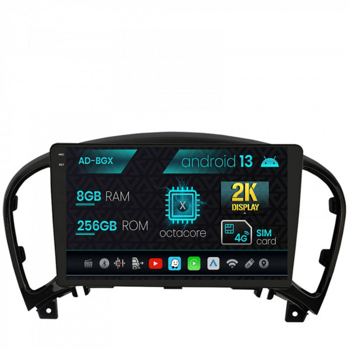 Navigatie Nissan Juke (2010-2015), Android 13, X-Octacore 8GB RAM + 256GB ROM, 9.5 Inch - AD-BGX9008+AD-BGRKIT168