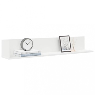vidaXL Rafturi de perete 2 buc., alb, 100x16,5x16,5 cm, lemn prelucrat 860040 foto