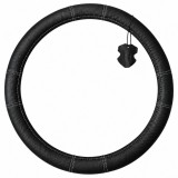 Cumpara ieftin Husa volan pentru camion din piele naturala, 44-46 cm, Negru cu cusaturi gri