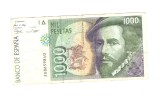 Bancnota Spania 1000 pesetas 12 octombrie 1992, circulata, stare buna