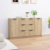 vidaXL Servante, 2 buc., stejar sonoma, 60x30x70 cm, lemn prelucrat