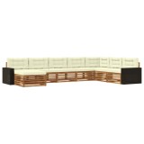 vidaXL Set de canapele de exterior cu pernă 8 pcs Natural și Crem 3383723