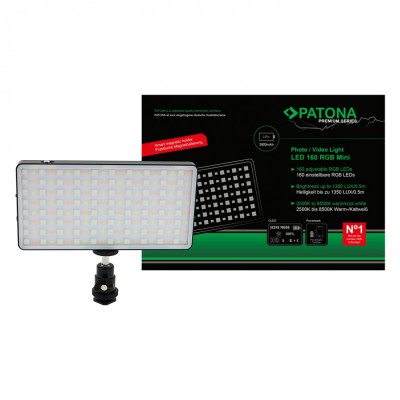 Lampa foto și video LED PATONA premium cu 160 de LED-uri RGB-4290 foto
