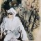 Franco Murer - Tablou Fata din vis pictura tehnica mixta inramat 67x52cm