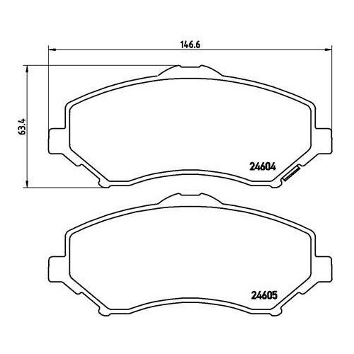 Placute frana Chrysler Grand Voyager 5 (Rt) 10.07-; Dodge Grand Caravan 06.07-, Journey Van (Jc) 06.08-, Journey 06.08-, Nitro Van (Ka) 09.06-12.11,