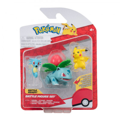 Pokemon - Set 3 figurine de actiune, Pikachu #2, Horsea, Ivysaur, 3 buc foto