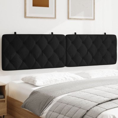 vidaXL Pernă tăblie de pat, negru, 200 cm, catifea 374749 foto
