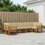 Cumpara ieftin Set de canapele de exterior 7 buc. 7-Locuri Natural si Bej