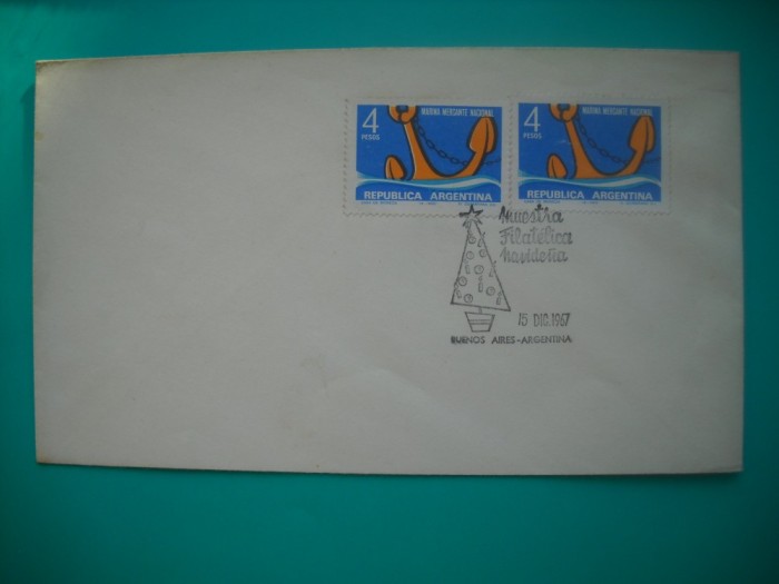 HOPCT PLIC S FDC NR 789 VAPOR-MARINA COMERCIALA 1967 ARGENTINA -NECIRCULAT