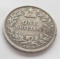360. Moneda Marea Britanie 1 shilling 1875 - Argint foto