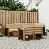 Cumpara ieftin Set de canapele de exterior 7 buc. 7-Locuri Natural si Bej