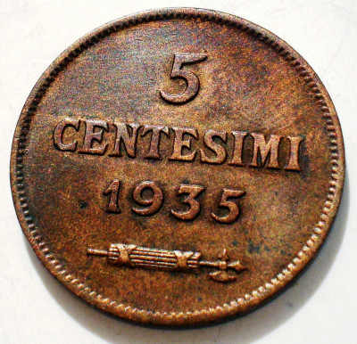 A.008 SAN MARINO 5 CENTESIMI 1935 foto