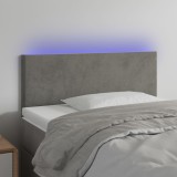 VidaXL Tăblie de pat cu LED, gri deschis, 80x5x78/88 cm, catifea