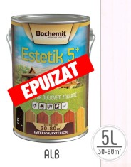 Lazura lemn Bochemit Estetik Clasic 5L, alb, protectie UV foto