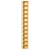 HOMCOM Dulap Biblioteca Suport CD-uri cu 12 Rafturi pentru 204 CD-uri, Raft Biblioteca din MDF si PAL, 21x20x175 cm, Lemn natural