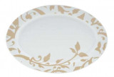 Platou oval portelan Yalco Beige Forest 35 cm