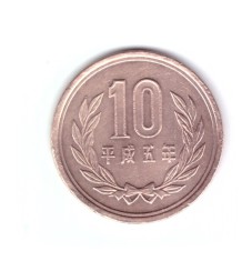 Moneda Japonia 10 yen 1993, stare foarte buna, curata