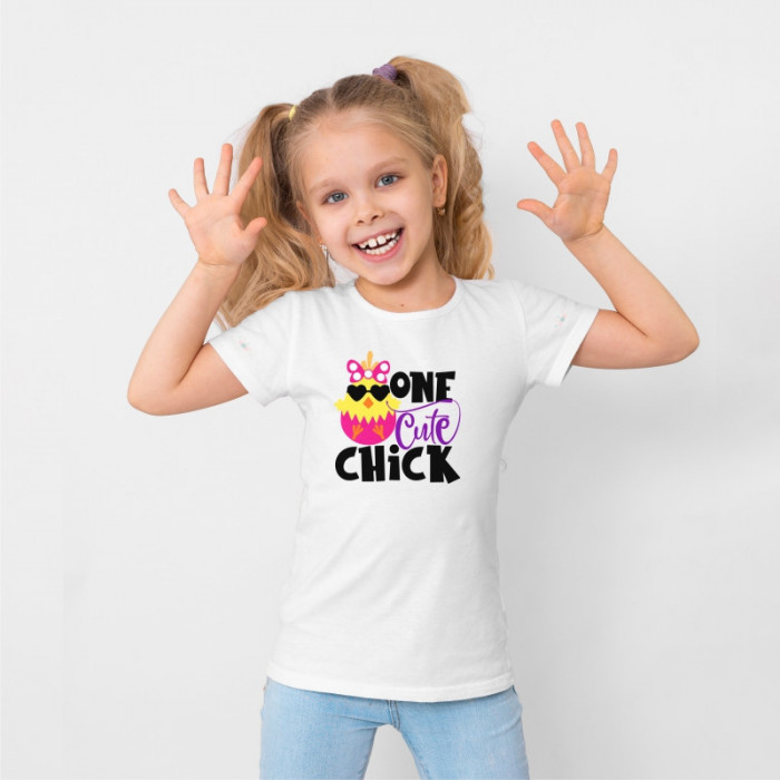 Tricou personalizat fetita &quot;PASTE- ONE CUTE CHICK&quot;