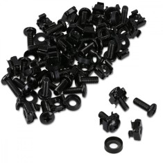 Set 20 Suruburi, piulite si saibe M6, Kwmobile, Negru, Metal, 50058.01.20