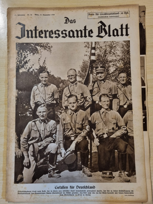 revista nazista austria 17 noiembrie 1939-foto hitler,kemal ataturk,germania