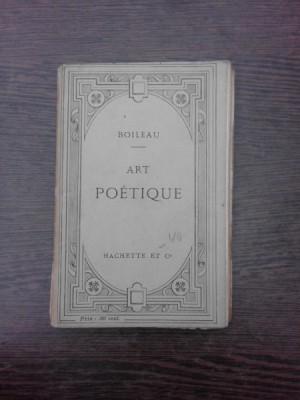 Art poetique - Boileau (carte in limba franceza) foto