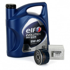 Pachet Revizie Ulei Motor Elf Evolution 900 SXR 5W-40 5L + Filtru Ulei Oe Renault Clio 1 1990-1998 8200768913