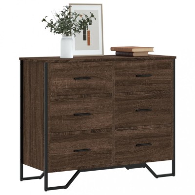 vidaXL Comodă cu sertare, stejar maro 91x35,5x74,5 cm lemn prelucrat 3295306 foto