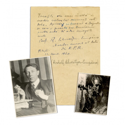 Rudolf-Schweitzer Cumpăna, fotografie + autoportret + bilet olograf foto