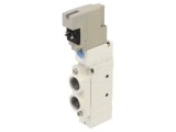 Ventil electromagnetic SMC 5/2 monostabil, 1,5-7bar, aluminiu