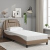 VidaXL Cadru de pat, Viana, fără saltea, cappuccino, 90x190 cm, piele ecologică 3208065