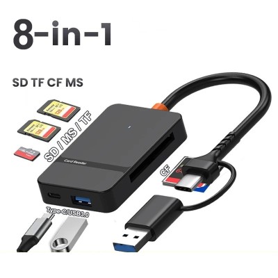 Cititor card reader cu USB 3.0 / USB-C pentru carduri de memorie micro SD / SD / Compact Flash CF / MS Pro Duo foto