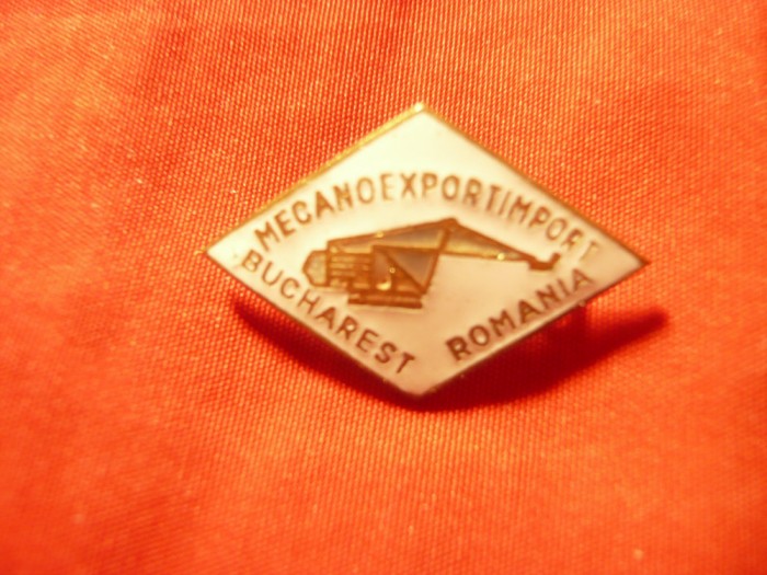 Insigna Mecanoexportimport Bucuresti Romania , L=2,5cm
