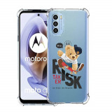 Husa antisoc pentru motorola moto g71 5g, airbag pro, clear, risk taker