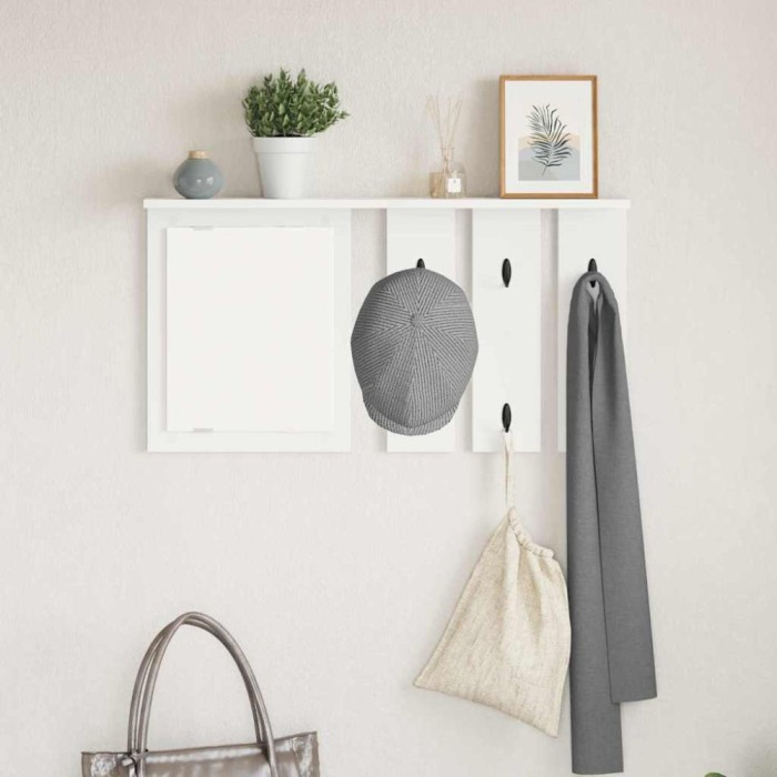 vidaXL Răcător de paltoane montat pe perete Alb 85 x 10 x 45 cm