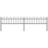 vidaXL Gard de grădină cu v&acirc;rf curbat, negru, 3,4 m, oțel