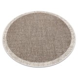 Covor sisal Floorlux cerc 20401 Cadru taupe si şampanie, cerc 160 cm