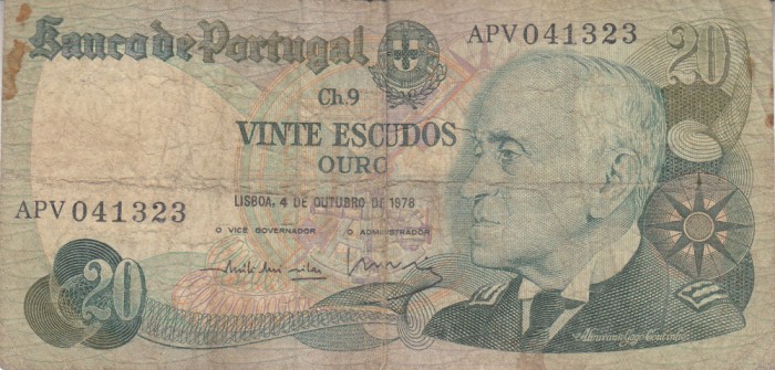 B11 5 - Bancnota foarte veche - Portugalia - 50 escudos - 1978