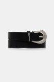Karl Lagerfeld Jeans curea de piele culoarea negru, A4W33094