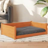 VidaXL Pat pentru c&acirc;ini, maro ceruit, 95,5x65,5x28 cm, lemn masiv pin