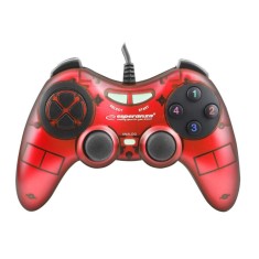 Controller Esperanza EGG105R Fighter, cu vibratii, PC, Rosu