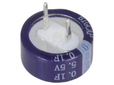 Supercondensator THT 0,1F 5,5V 13,5x6,6mm