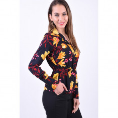 Bluza Florala Pieces Rinna Flowers Negru foto