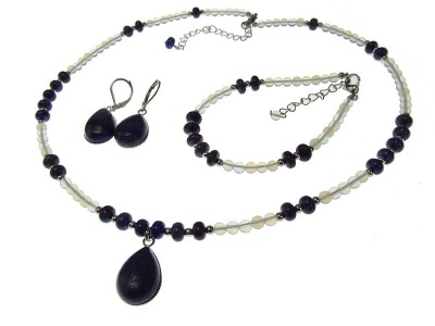 Set bijuterii dama opalit si lapis lazuli foto