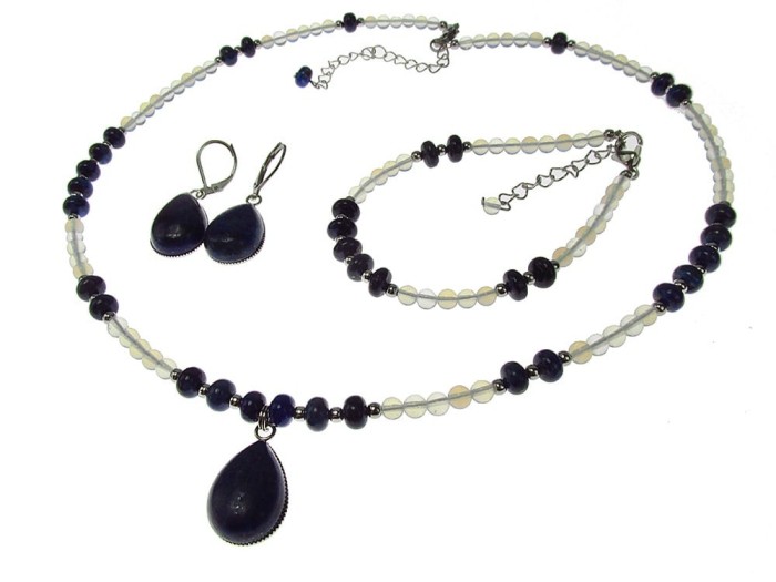 Set bijuterii dama opalit si lapis lazuli