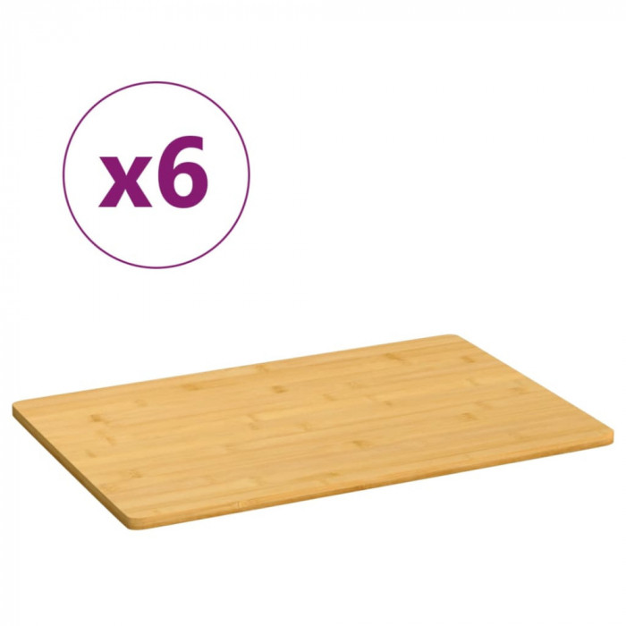 vidaXL Platouri pentru mic dejun, 6 buc., 35x23x0,8 cm, bambus