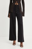 Liviana Conti pantaloni femei, culoarea negru, drept, high waist, L4WI53