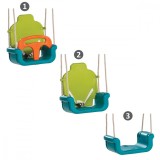 Leagan Copii 3 in 1 Kbt Verde Turcoaz Portocaliu, Scaun Reglabil, Siguranta Maxima, HDPE, 456x300x465mm, 195-240m
