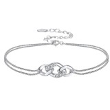 Cumpara ieftin Bratara din argint 925 pentru dama, JW1775, model dublu, placata cu rodiu