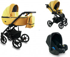 Carucior copii 3 in 1, reversibil, complet accesorizat, 0-36 luni, Bexa Air Yellow foto